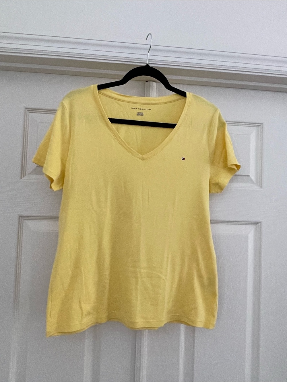 Tommy Hilfiger Light Yellow V-Neck Short Sleeve Tee